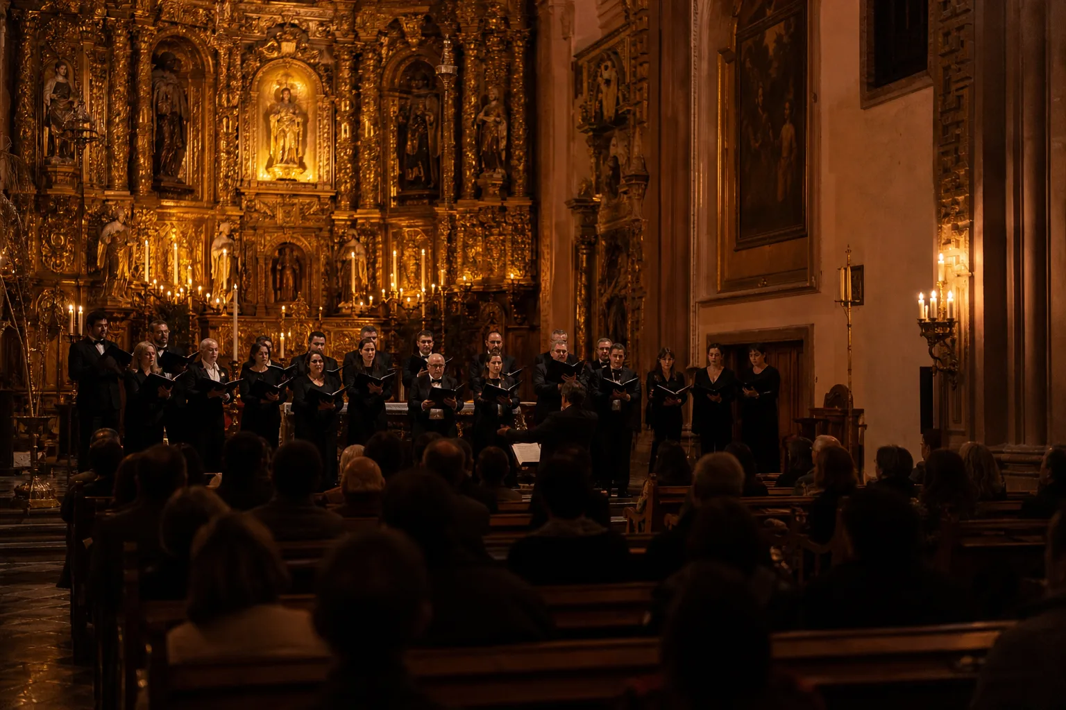 Choral concert inside a historic colonial church in San Miguel de Allende